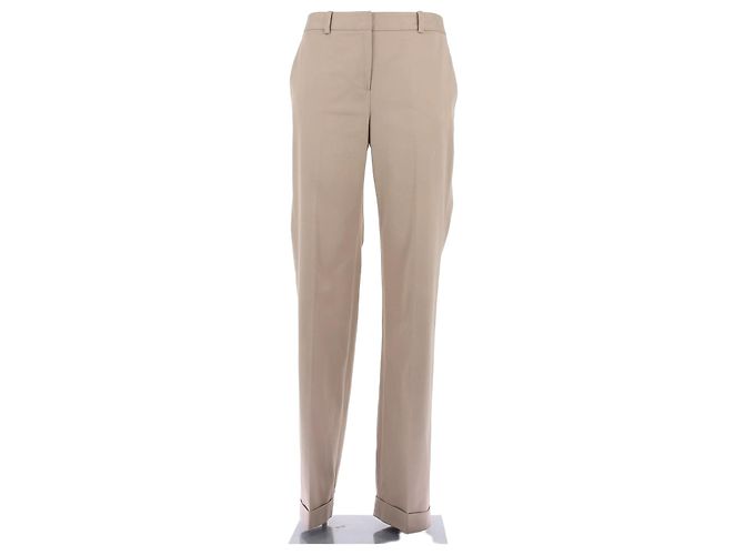 Dior Pantalón beige con dobladillos