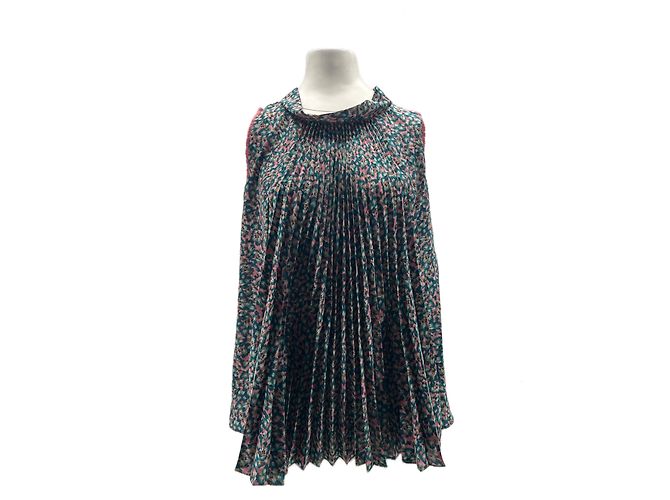 Autre Marque Top de seda estampado sin mangas Multicolor