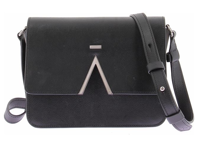 Autre Marque AMAN Handtasche aus schwarzem Leder