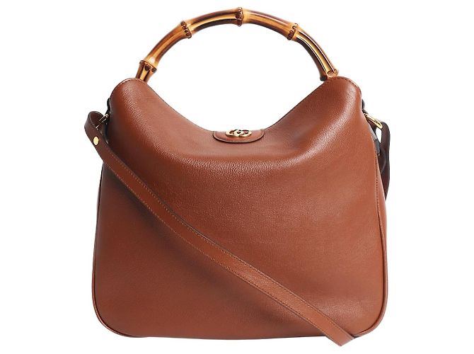 Gucci Bolsa de ombro Diana em bambu marrom