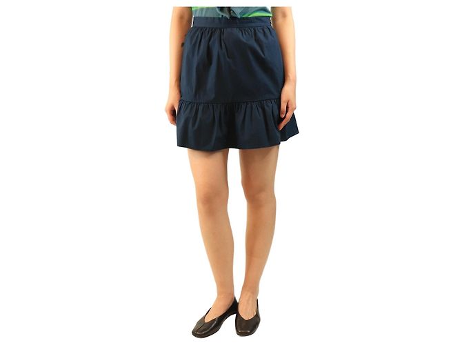 Red Valentino Minifalda de algodón azul marino - talla UK 10