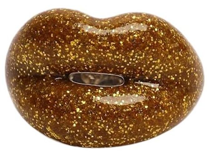 Autre Marque Gold hotlips Ring Golden 