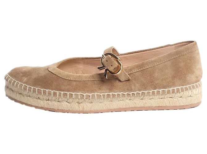 Gianvito Rossi Espadrilles en daim marron - taille EU 37.5