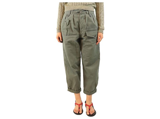 Saint Laurent Grüne Cargo-Hose - Größe UK 12