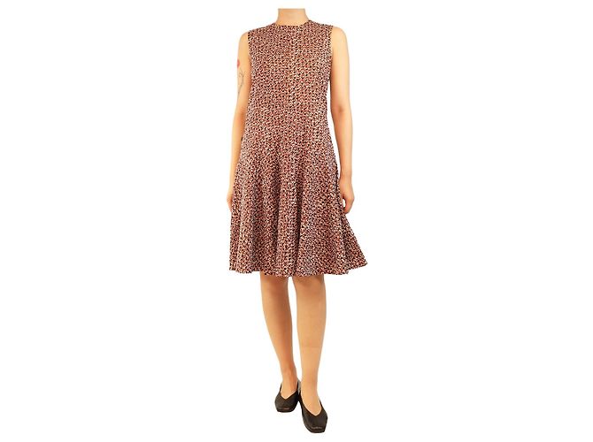 Marni Vestido estampado marrón sin mangas - talla UK 10 Castaño