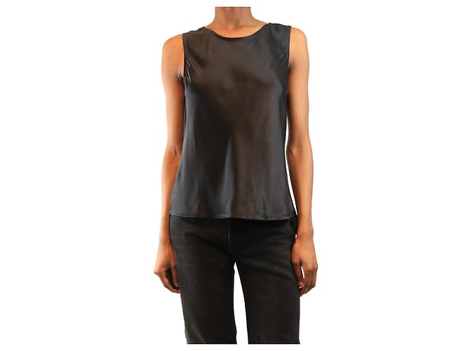 Autre Marque Top de seda negro - talla S