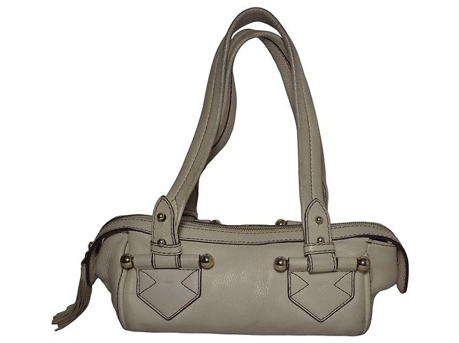 Lancel Mala em couro ecru Bege