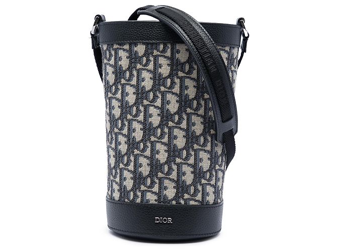Dior Blue Oblique Canvas Thermo Bottle Holder Navy blue