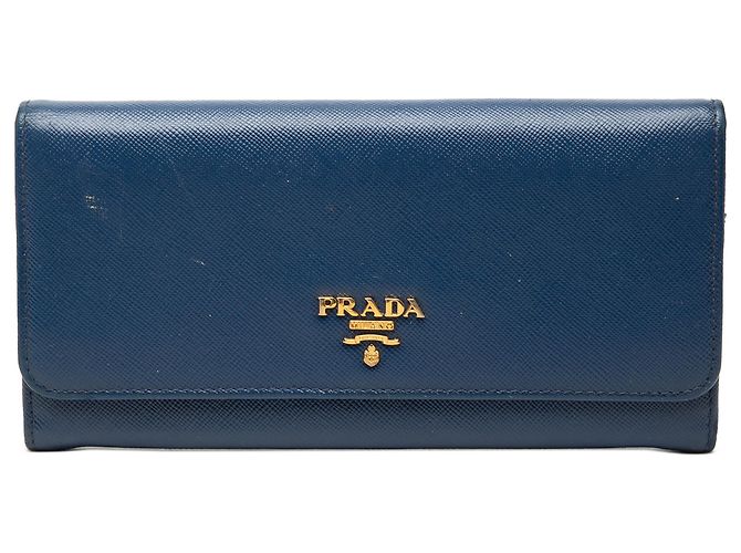 Cartera Continental Lux Saffiano Azul Prada