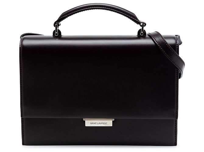 Bolsa de mão Babylone em couro marrom Saint Laurent Castanho escuro