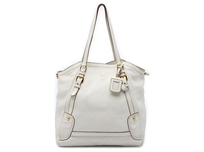 Sac cabas convertible Prada White Vitello Daino Blanc