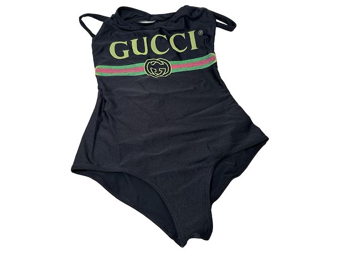 Gucci Sparkling Stretch Badeanzug Schwarz XS Mehrfarben