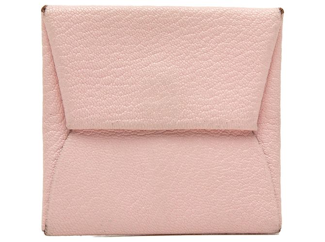 Monedero Bastia en piel de cabra Mysore rosa Hermès