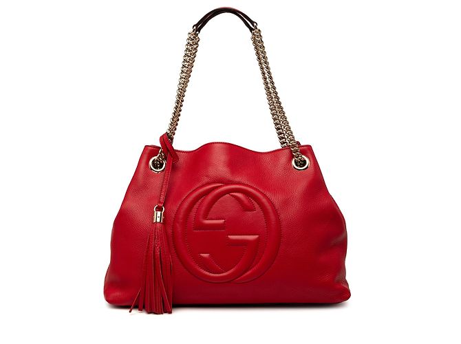 Gucci Soho Chain Tote aus rotem Kalbsleder, Medium