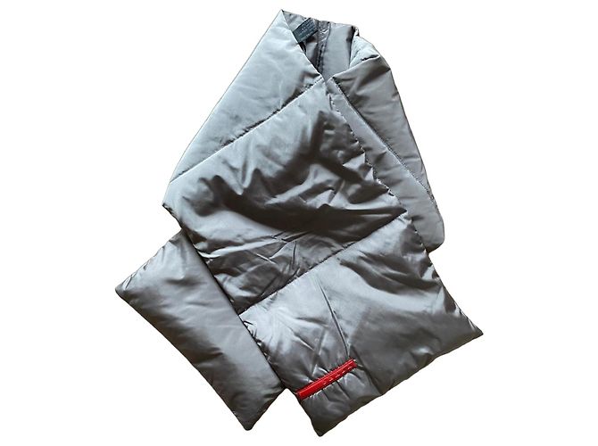 Cachecol Prada Sport Nylon Acolchoado Aço Cinza