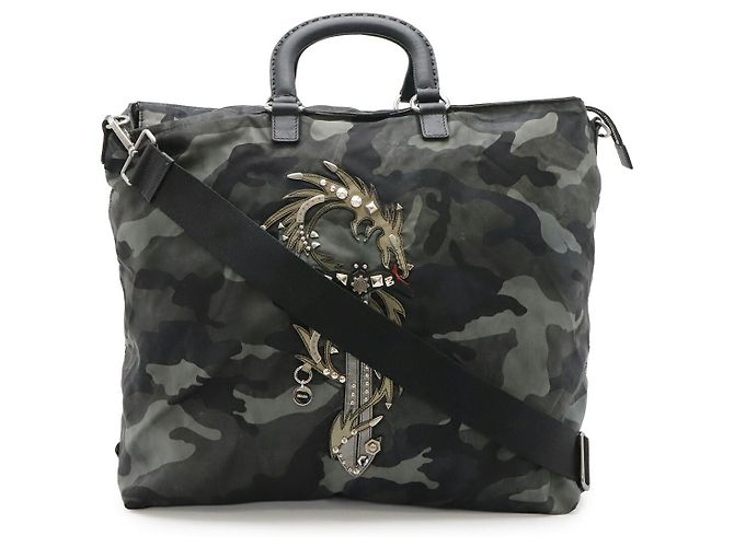 Tote Sac cabas en nylon Prada Camouflage Multicolore