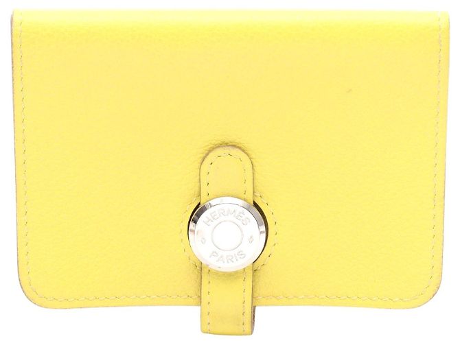 Hermès Hermes Dogon Card Case Leather Yellow