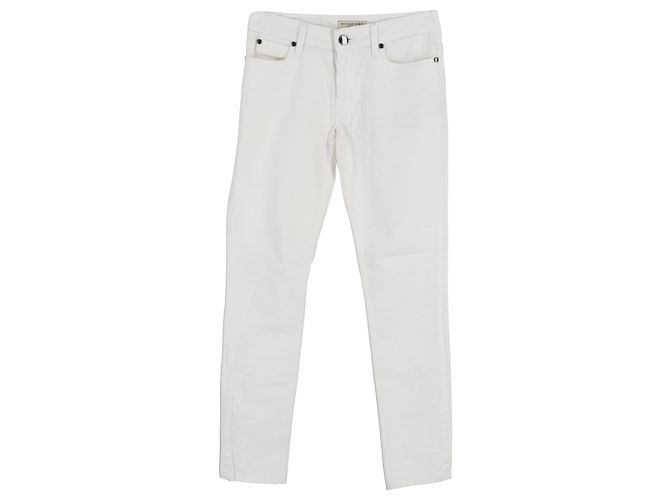 Vaqueros de corte recto Burberry en algodón blanco Crudo