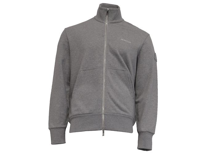 Giacca Sweat Track in cotone grigio Moncler