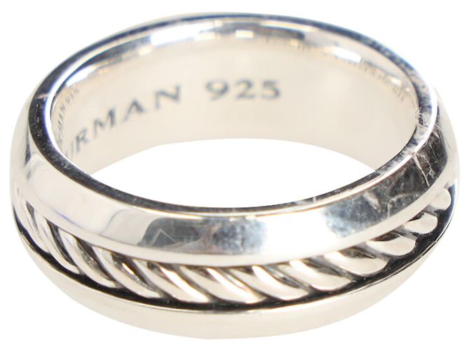 Anello David Yurman Cable Inset in Argento Sterling