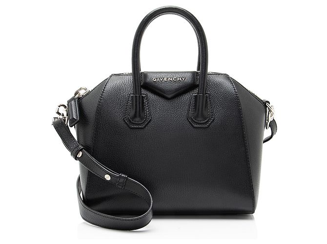 Sac à main mini Antigona en peau de chevreau Sugar Givenchy Noir