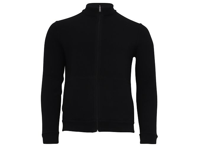Hugo Boss Felpa Boss Shepherd con zip frontale in cotone nero