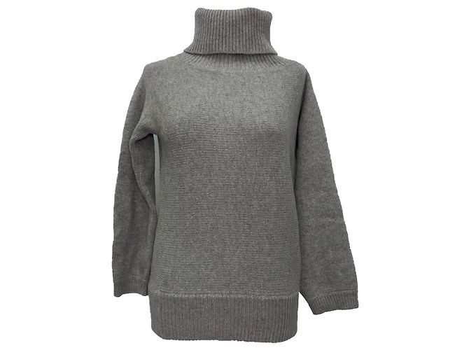 Joseph Strickpullover mit Rollkragen aus grauer Wolle 