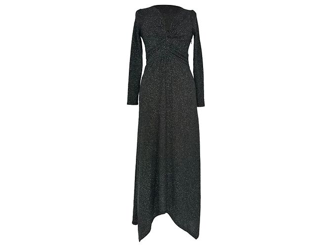 Ba&sh Brady Midi-Kleid aus schwarzer Polyamid