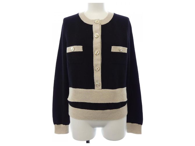 Timeless Chanel Kaschmirstrickwaren Schwarz Beige