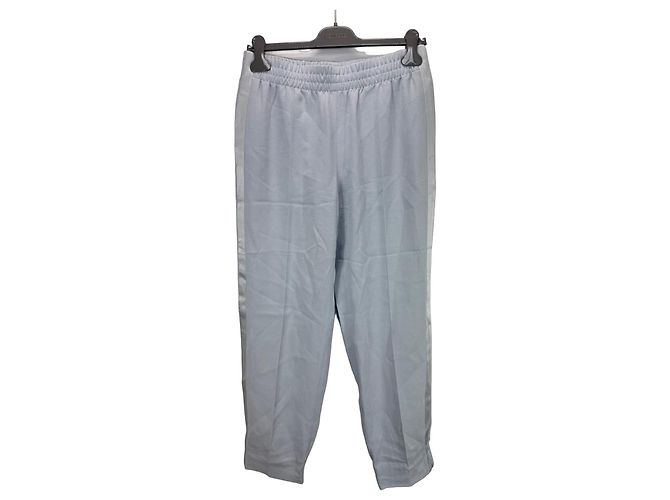 Agnona Light Blue Wool Blend Track Pants