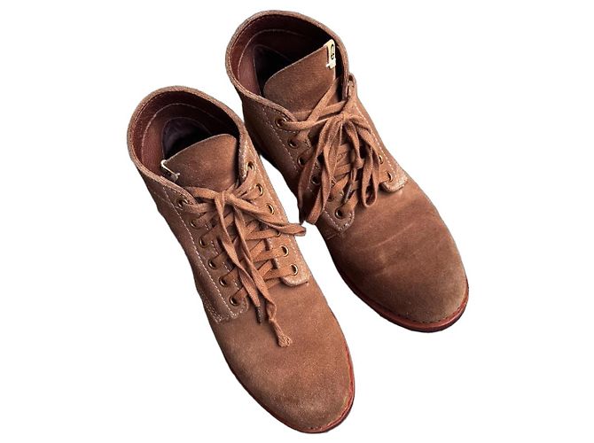 Visvim Brigadier Boots Mid-Folk Camel Camurça US9 Marrom