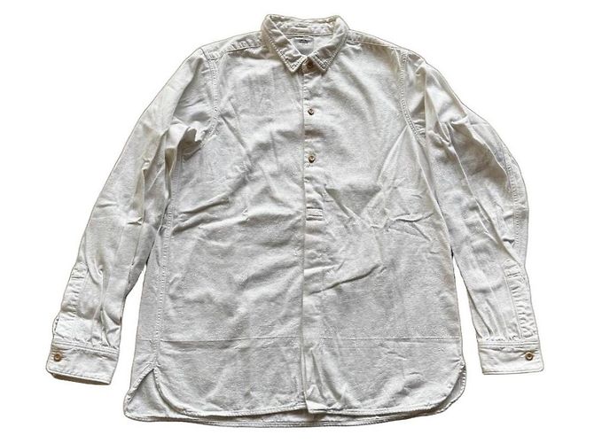 Visvim Long Rider Langarm Hemd Bleached F.I.L. Exclusive Weiß