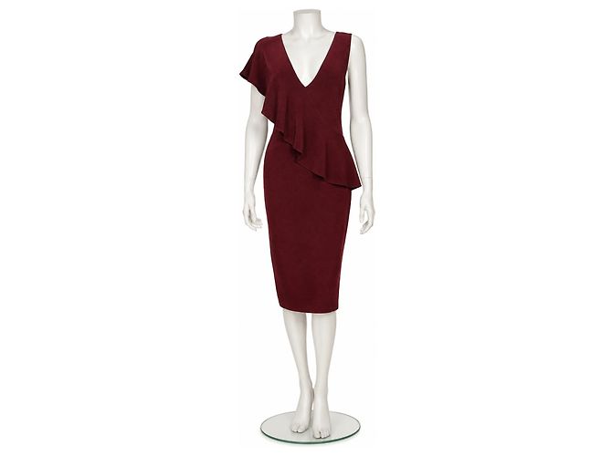 Diane Von Furstenberg Cocktailkleid mit Rüschen - Bordeaux