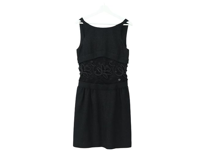 CHANEL Kleid Wolle Schwarz CC Auth BA13646SAM