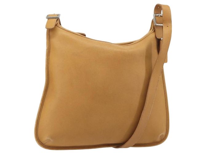Bolsa de Ombro Coach em Couro Marrom Prata Auth 185288