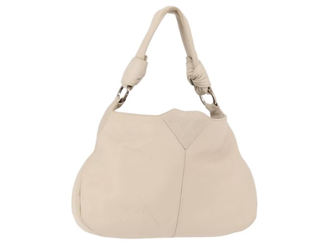 Bolsa de Ombro LOEWE em Couro Marfim Ouro Auth 189347A Dourado Cru