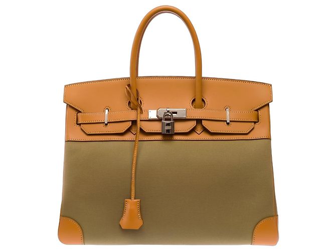 Hermès HERMES Birkin 35 Canvas Grün Tasche - 103699