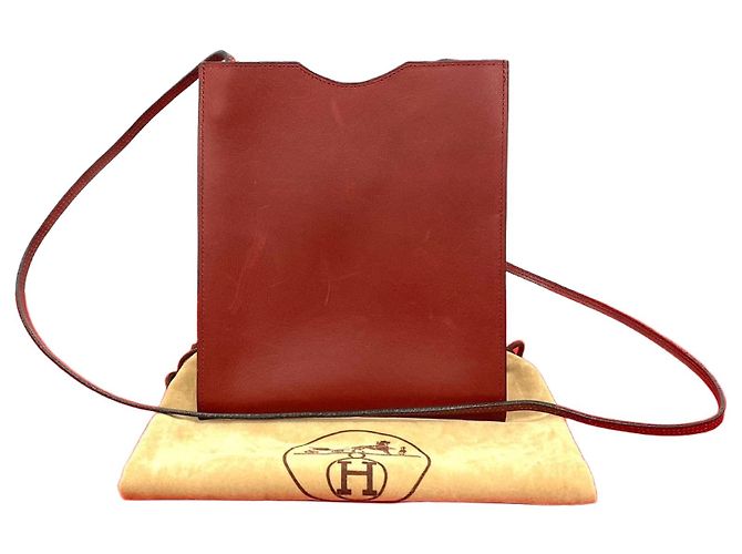 Hermès Bolsa de ombro Hermes Omenito Box Calf Vermelho