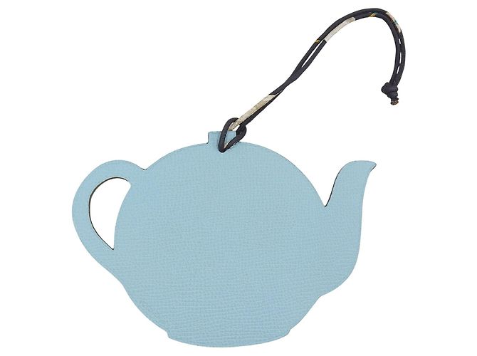 Hermès Petit Ash Teapot Leder Taschenanhänger Blau