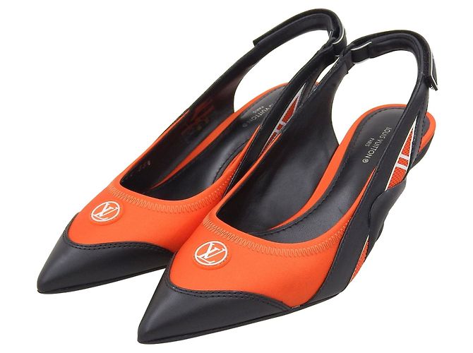 Arclight Leder-Pumps Louis Vuitton Schwarz Orange