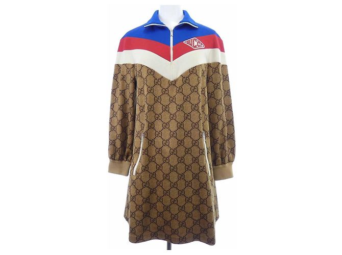 Gucci Kleid Braun Rot Blau