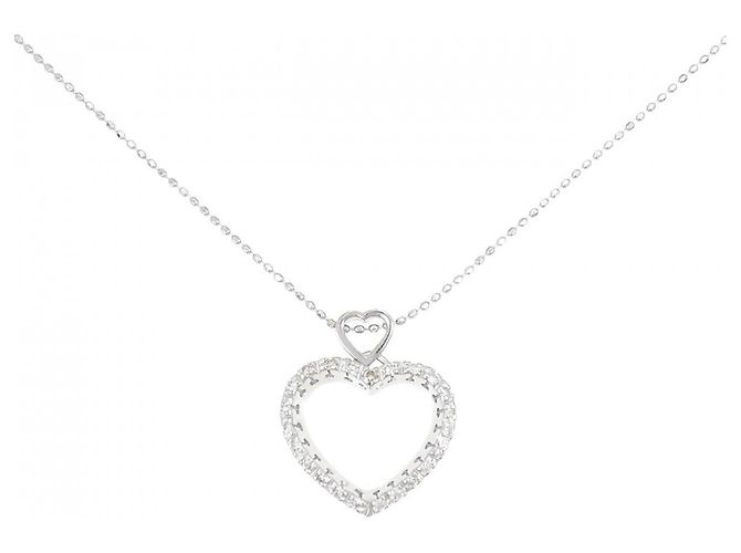 Autre Marque Collar de oro blanco Au750 y diamantes Plata