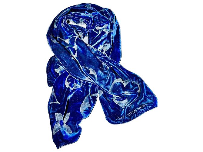 Louis Vuitton Sciarpa Monogram Velluto Blu 