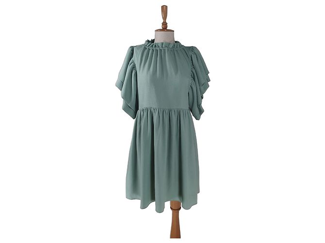 Autre Marque Hofmann Copenhagen Grünes Kleid mit Rüschen