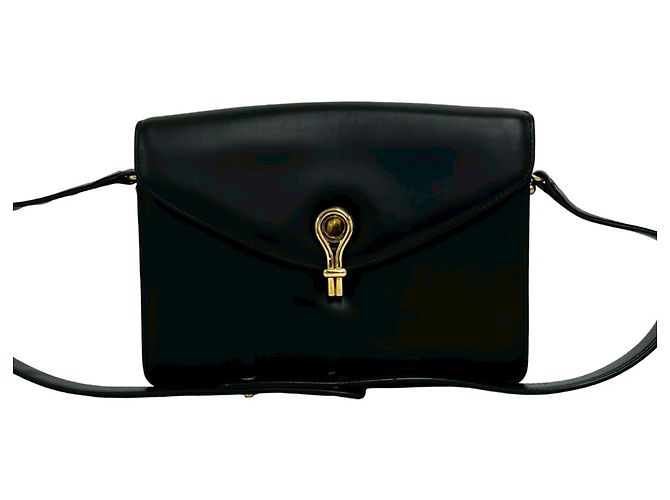 Bolsa semi-ombro em couro de bezerro Gucci Preto