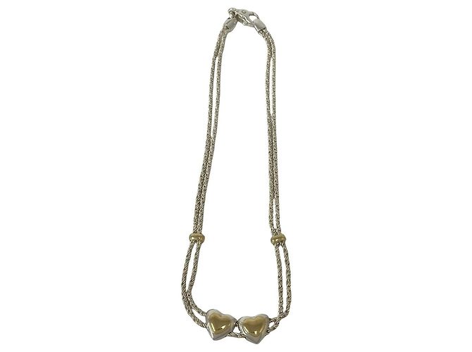 Tiffany & Co Collar Tiffany Double Rope Heart Plata Dorado