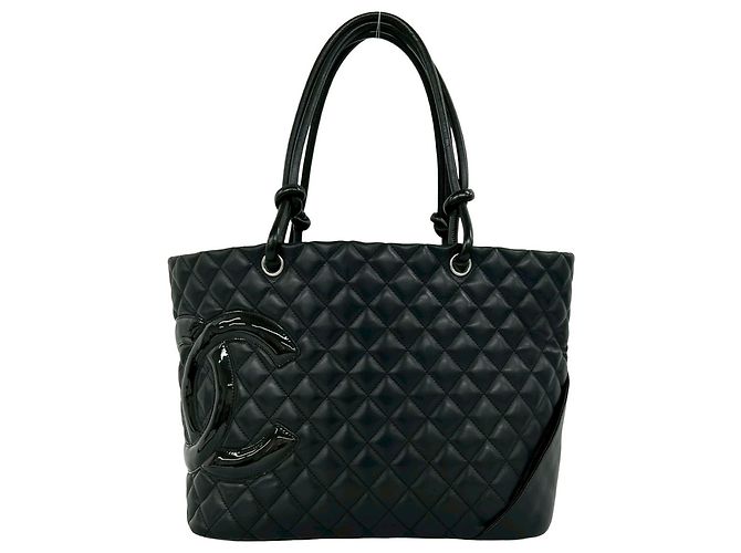Borsa Tote in pelle Chanel Cambon Line Coco Mark Nero