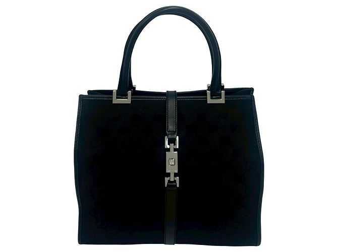 Gucci Jackie Logo Hardware GG Pattern Mini Tote Bag Black