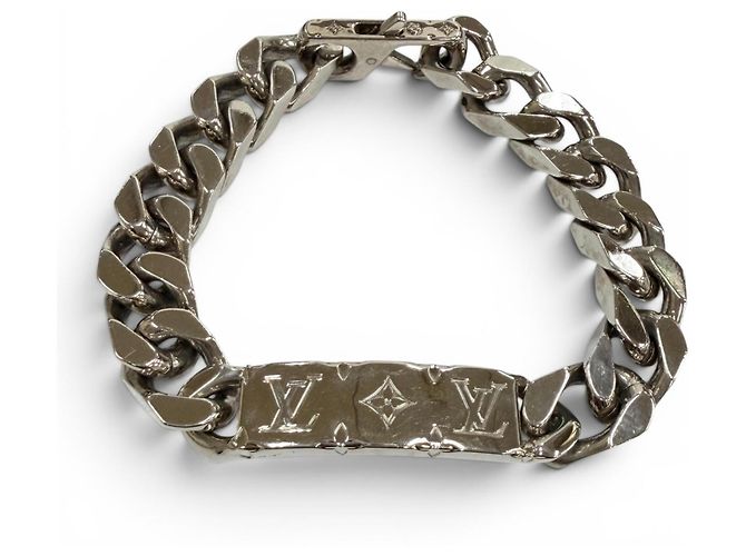 Louis Vuitton Monogram Silver Charm Bracelet Silvery