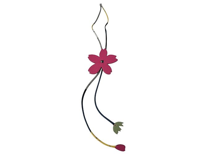 Hermès Hermes HERMES Charm Petit H Cherry Blossom Rosa Verde